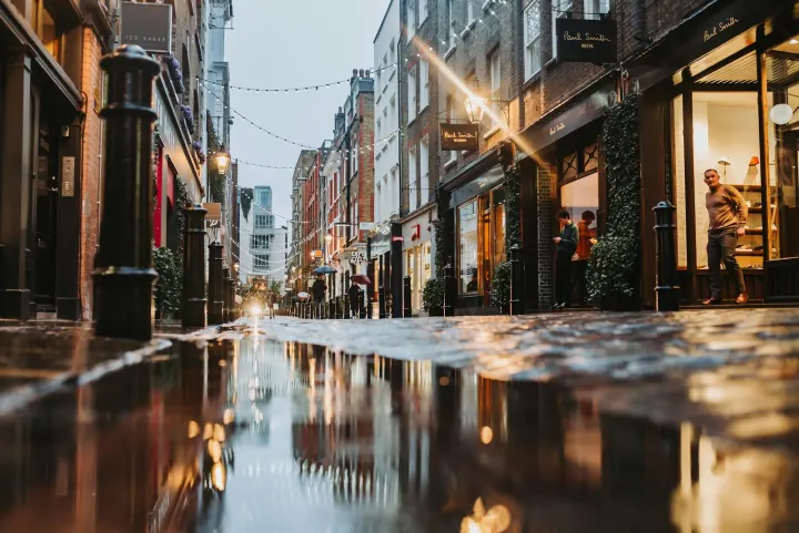 A canal in a city